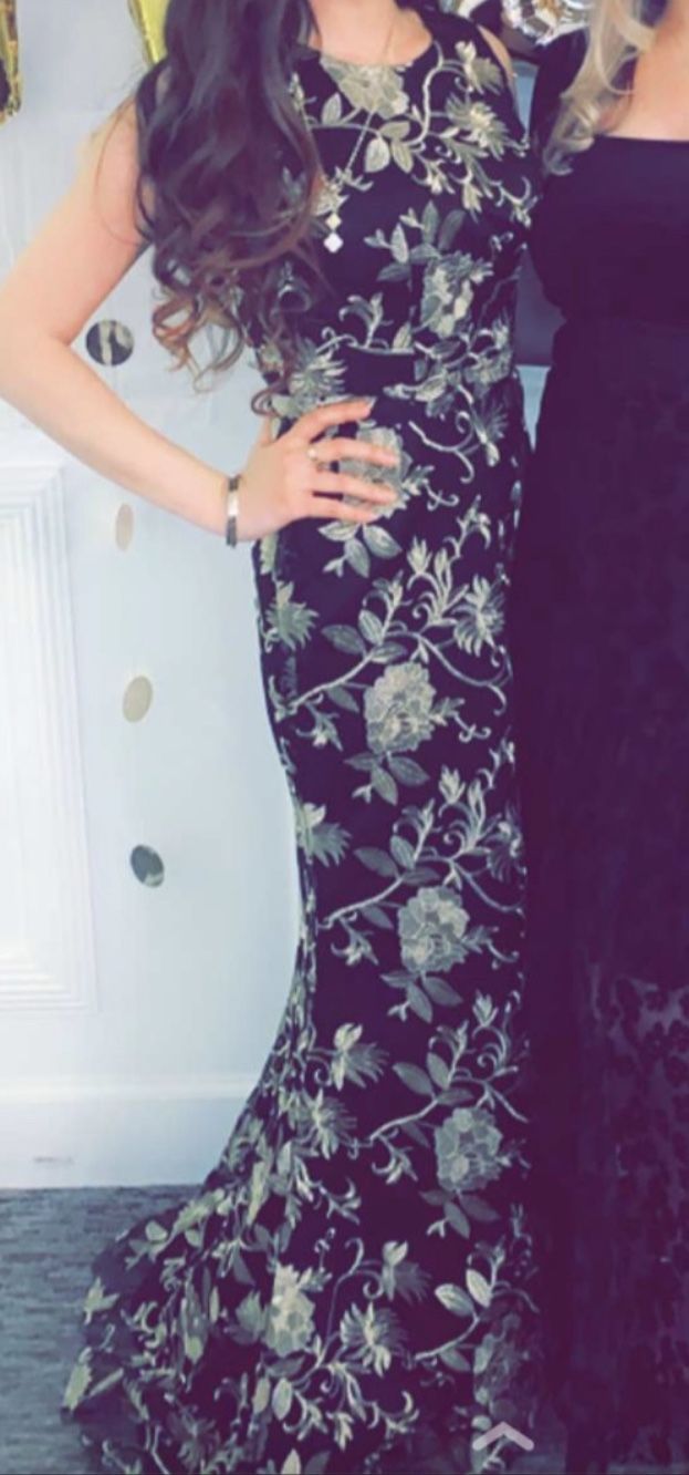 Occasion Dress With Gold Embroidery