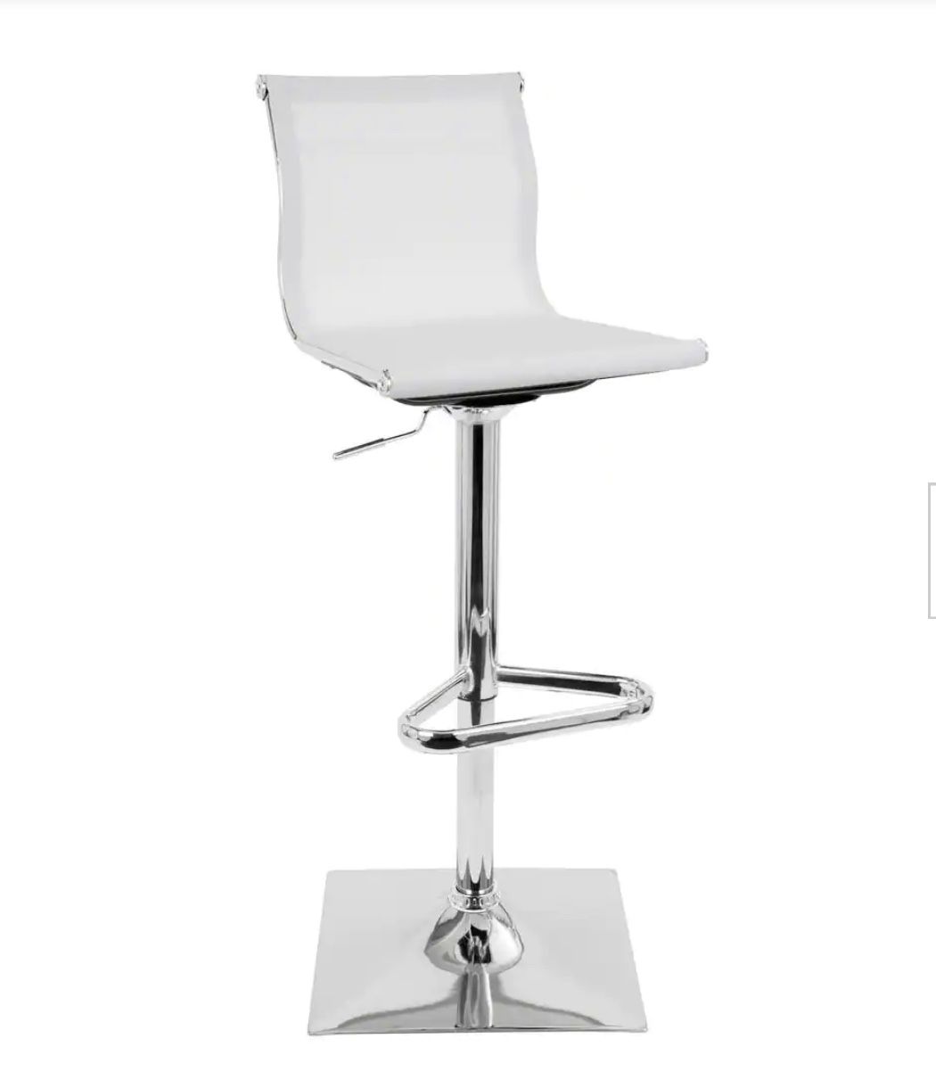 Set of 2 new in box Mirage White Adjustable Height Bar Stool (retail $240)