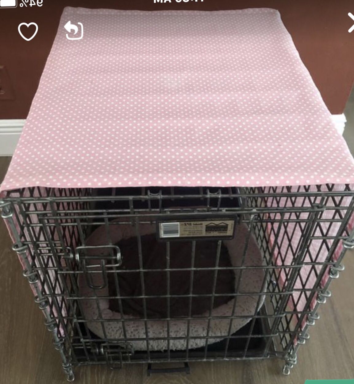 Pink Polka Dot Dog Crate Cover