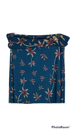 NWT Gilli Nita Knit Teal Green Floral Elasric Waist Maxi Skirt Women’s Size MP Thumbnail