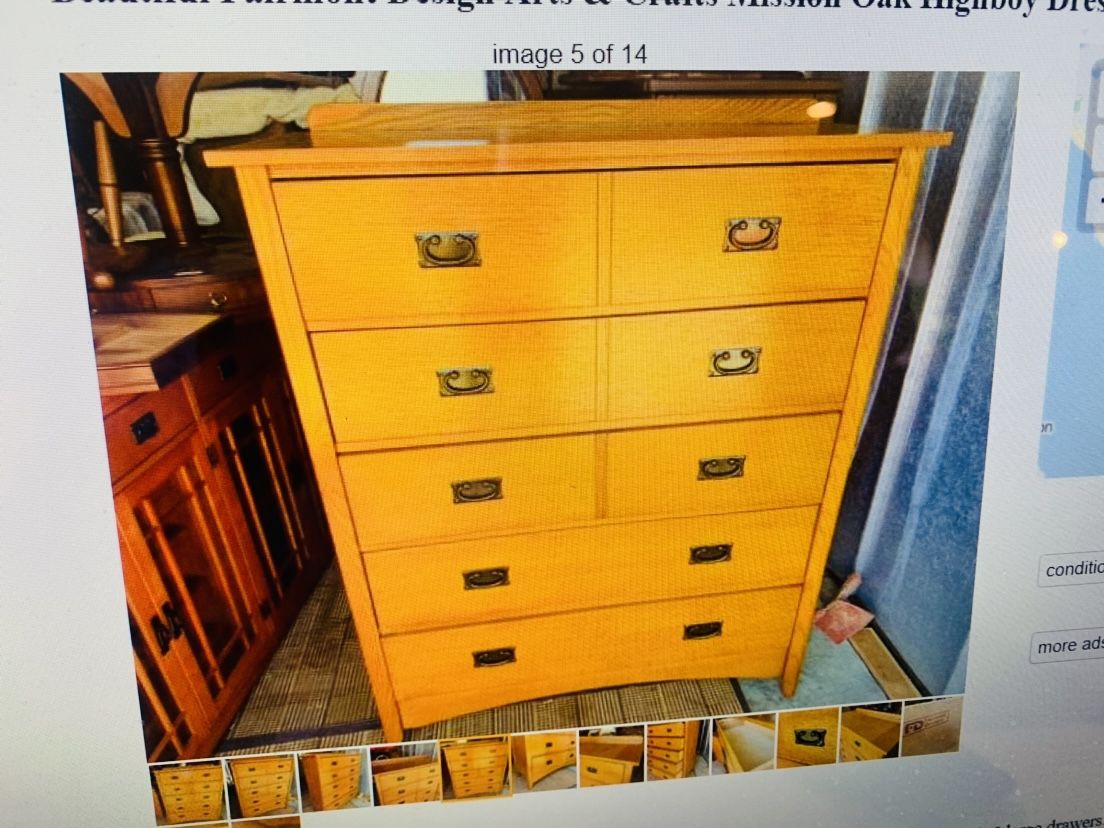Beautiful Fairmont Design Arts & Crafts Mission Style Oak Highboy Dresser  Chest for Sale in Everett, WA - OfferUp
