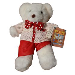 Vintage 1991 Teddy Bear Darlings Red Dot Shirt & Bowtie Commonwealth Valentine Plush Thumbnail
