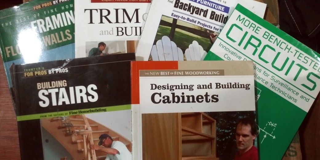 DIY Home Building Books Cabinets Trim Stairs Circuits Set Of 6