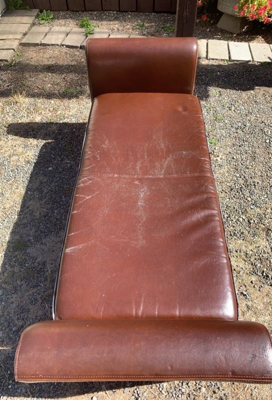 Brown Recamier/Backless Couch