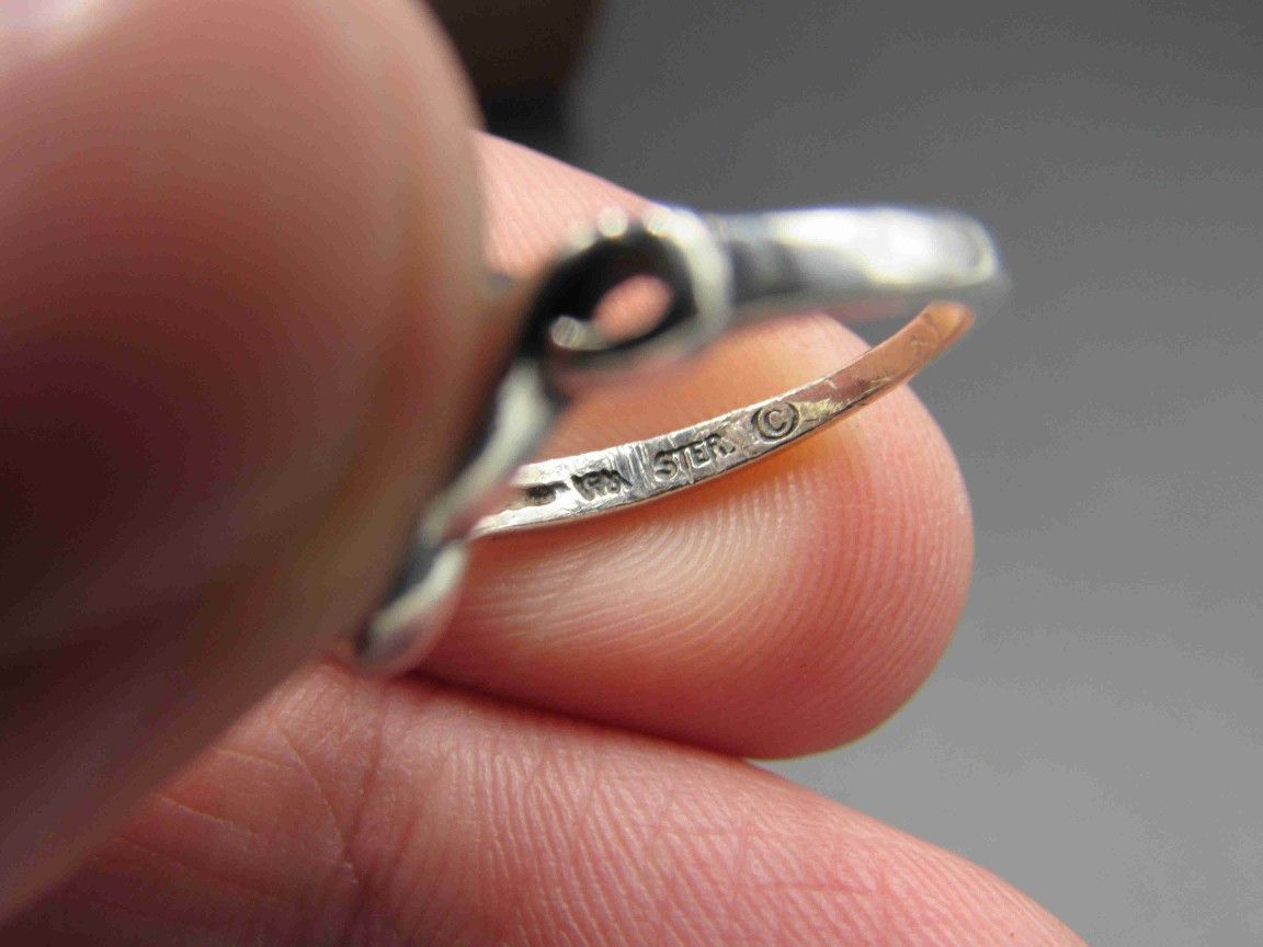 Size 4.75 Sterling Silver Celtic Knot Style Band Ring Vintage Statement Engagement Wedding Promise Anniversary Bridal Cocktail
