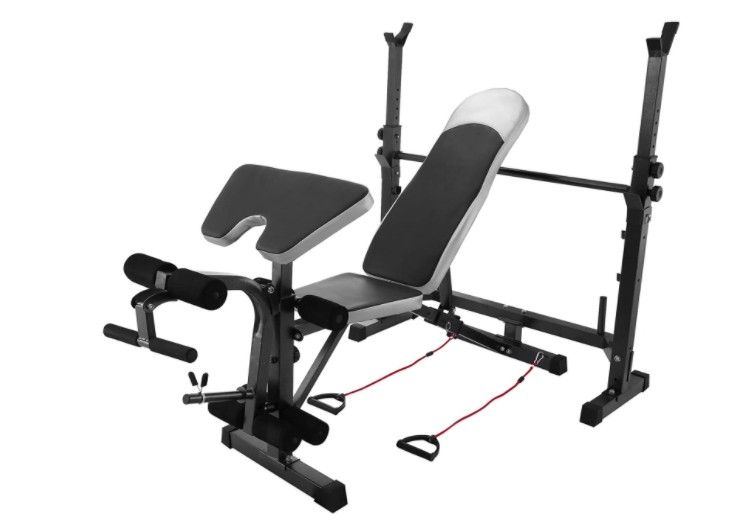 🏋🏼♀️💪🏻 Weight Bench Multi Functional Use- Preacher Curl, Squat Rack, Leg Press, 660lb Capacity