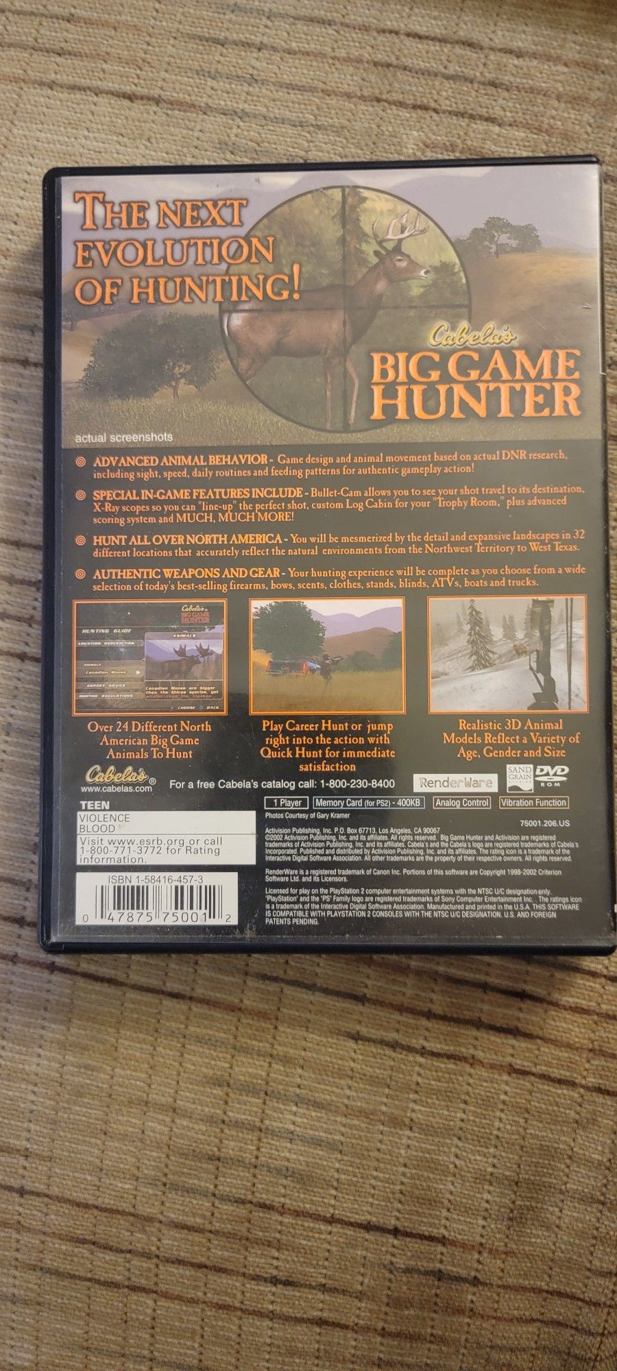 PS2 CABELAS GAME HUNTER