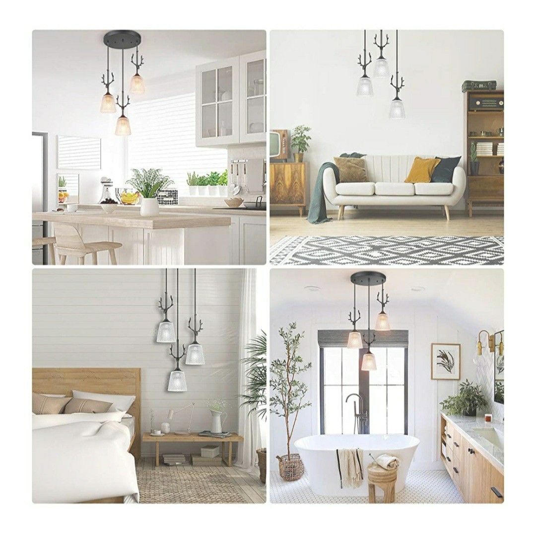 3 Light Pendant Lighting, Adjustable