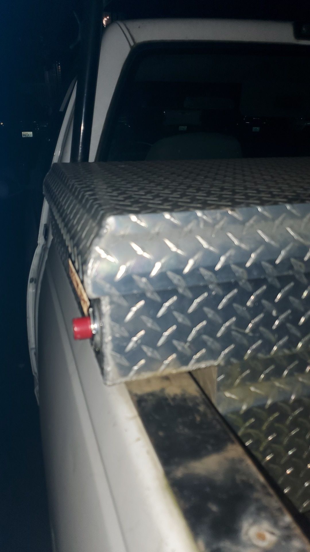 Large Diamond plate tool Box with side boxes and ladder rack optional