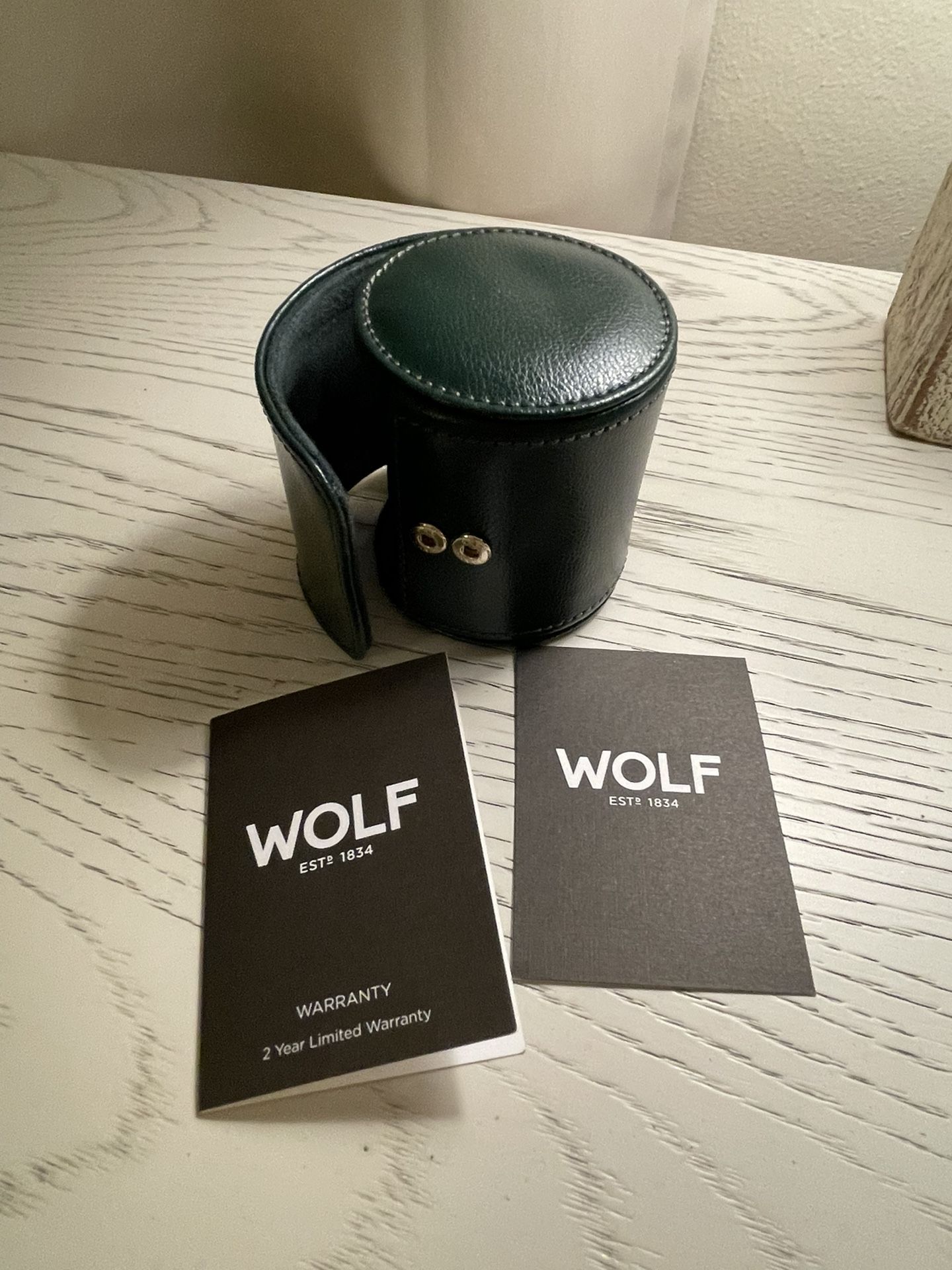 Wolf British Raving Green Single Travel Watch Roll