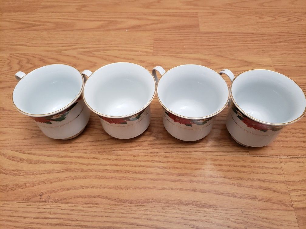 Snowman with Christmas Tea cups
