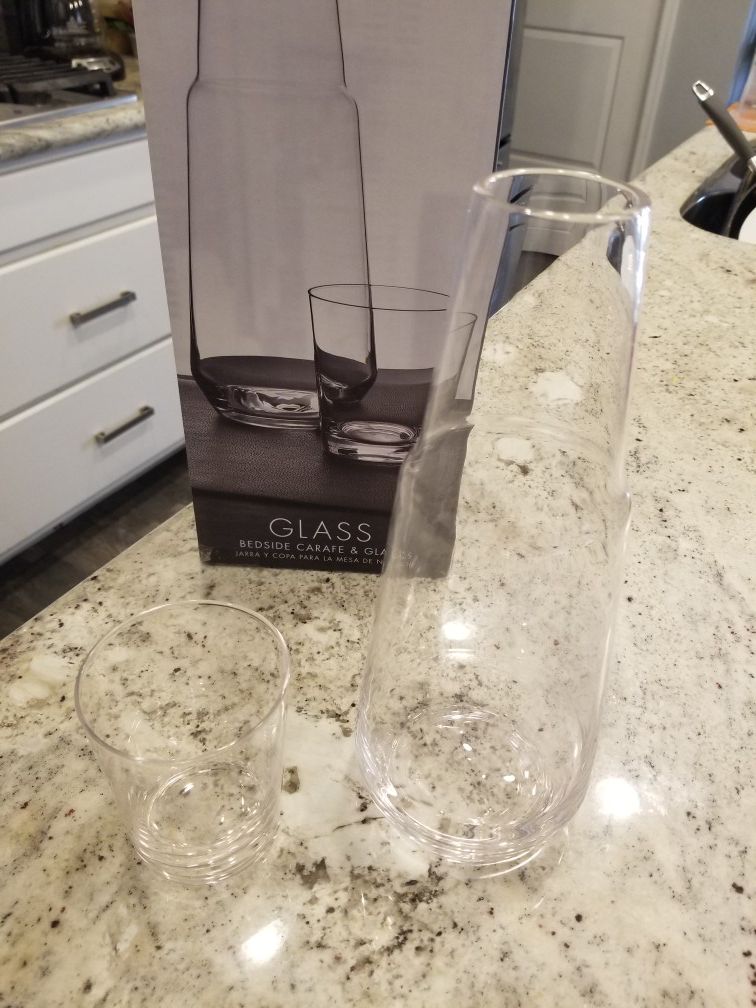 New Hotel collection glassware home goods gift bedside carafe & glass