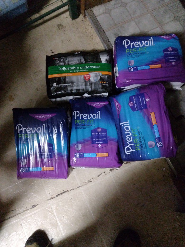 Prevail Daily Fit Adult Diapers Lot. All Together Lot 
