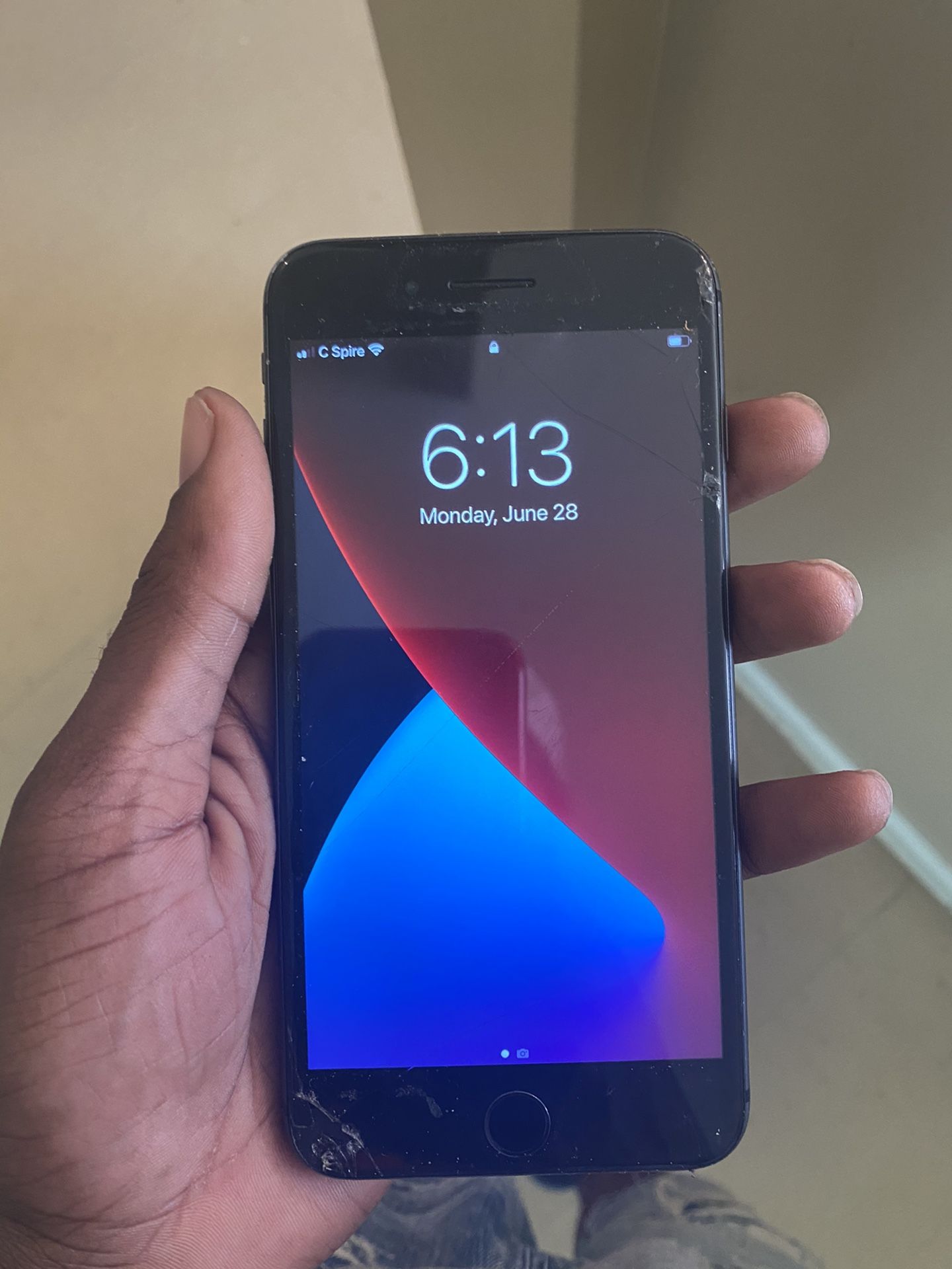 CSpire Iphone 8 Plus Space Grey 64GB With Otterbox $200 Or Best Offer slight crack in bottom corner of screen everything works perfectly.