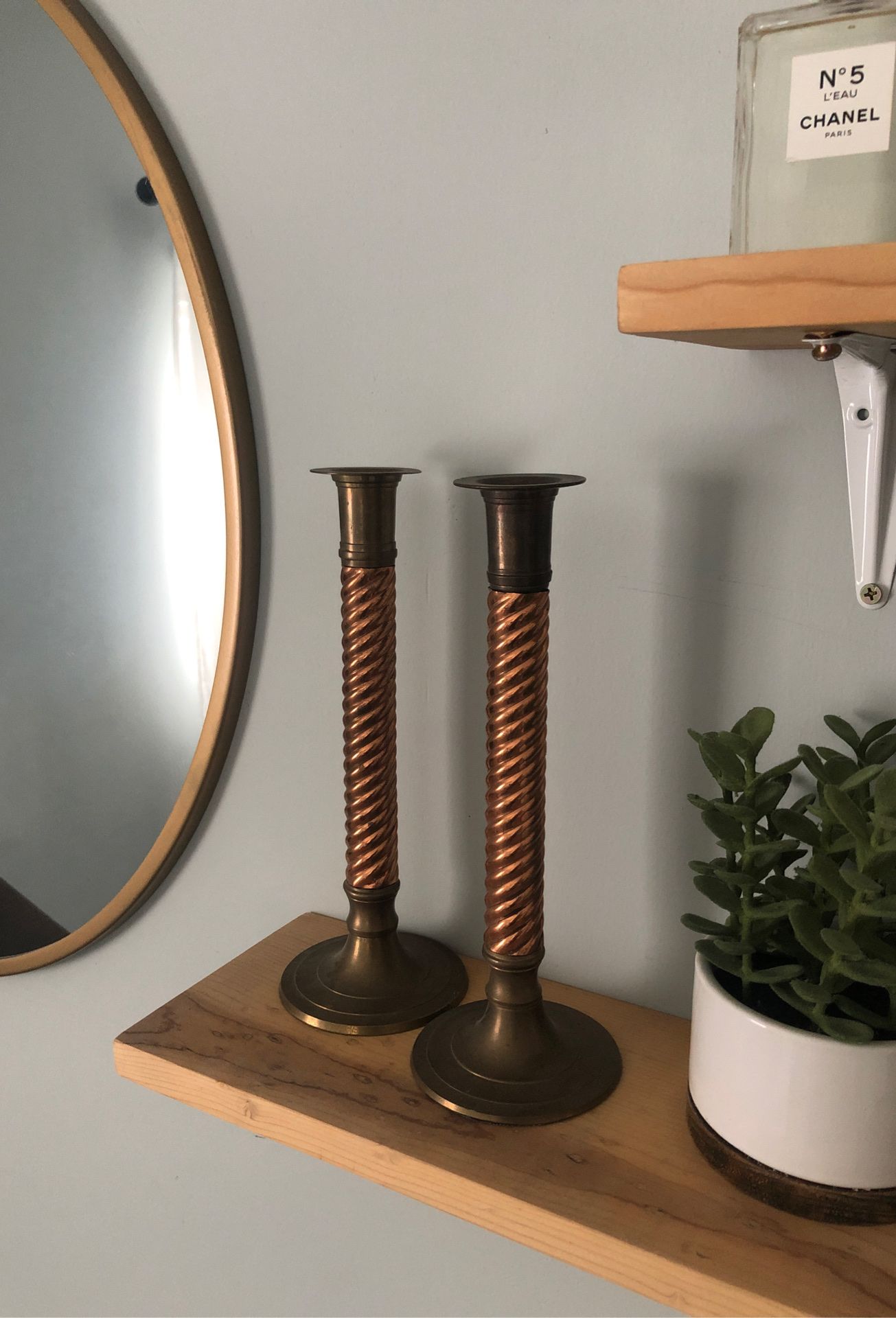 Solid brass/copper candle holders