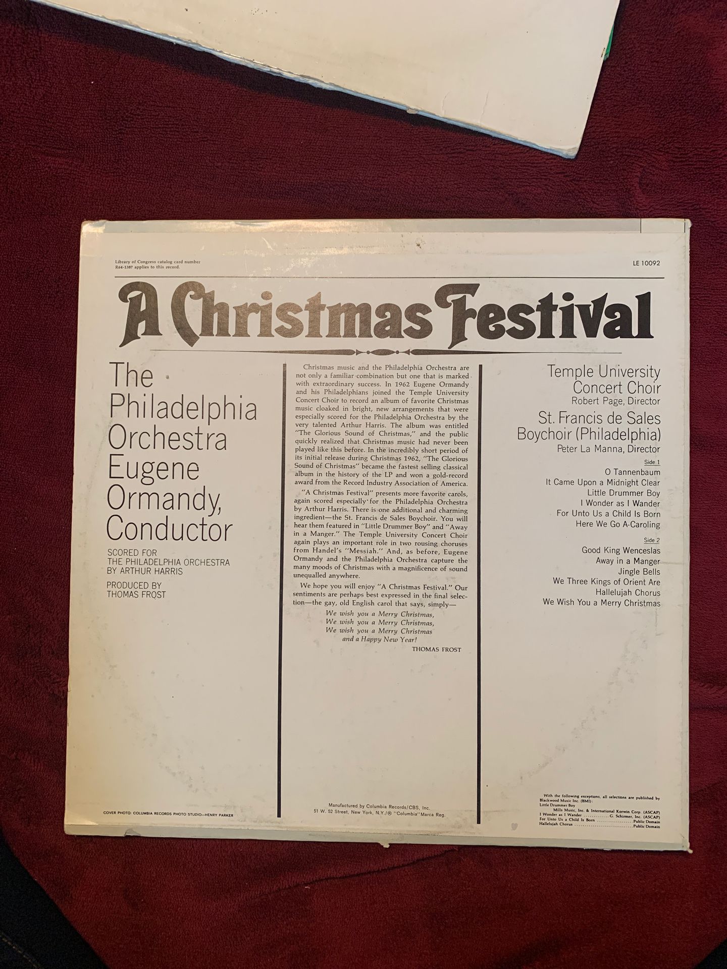 A Christmas festival LE10092 vinyl