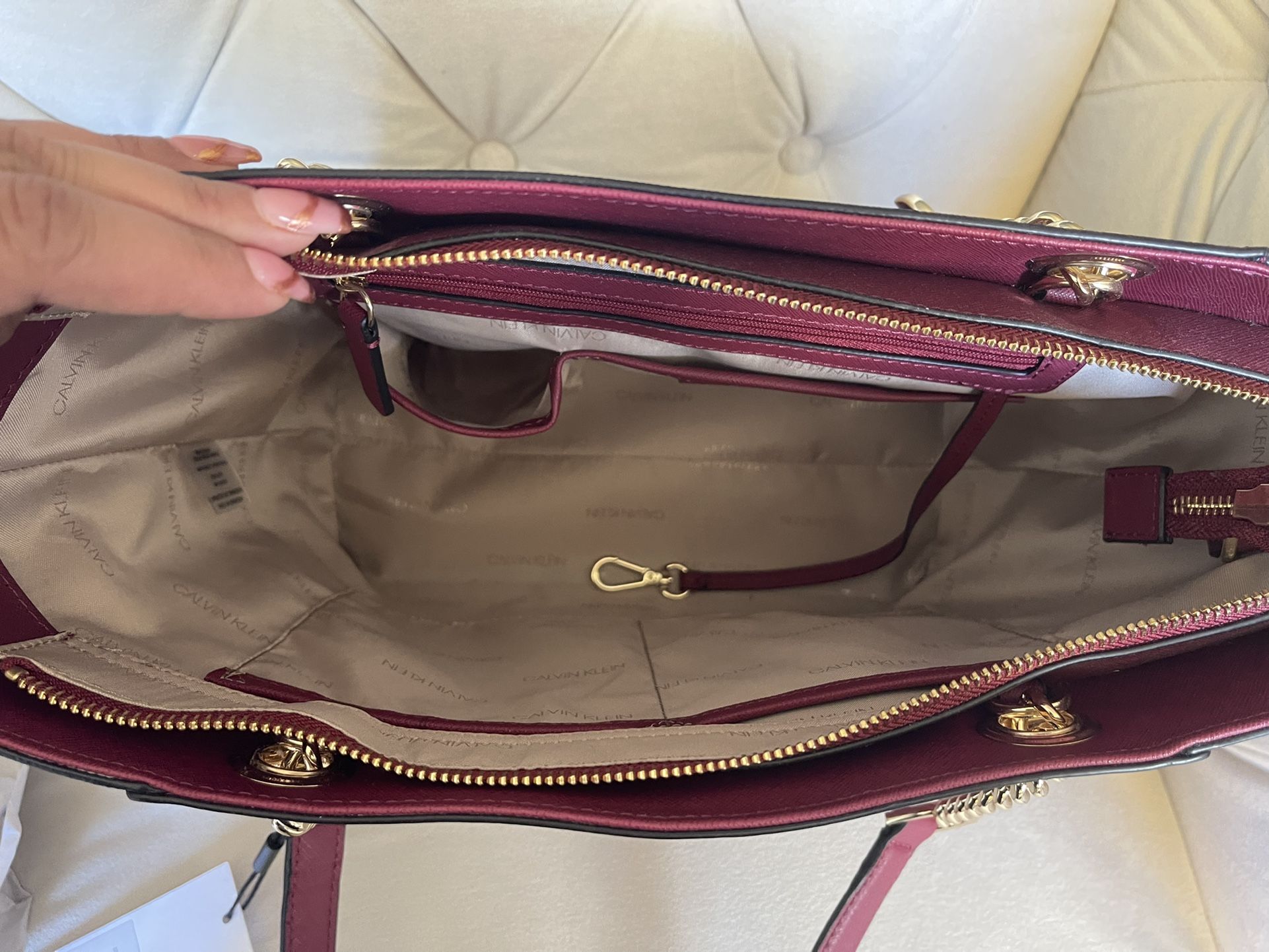 Calvin Klein Handbag Purse Gold Chain Accents