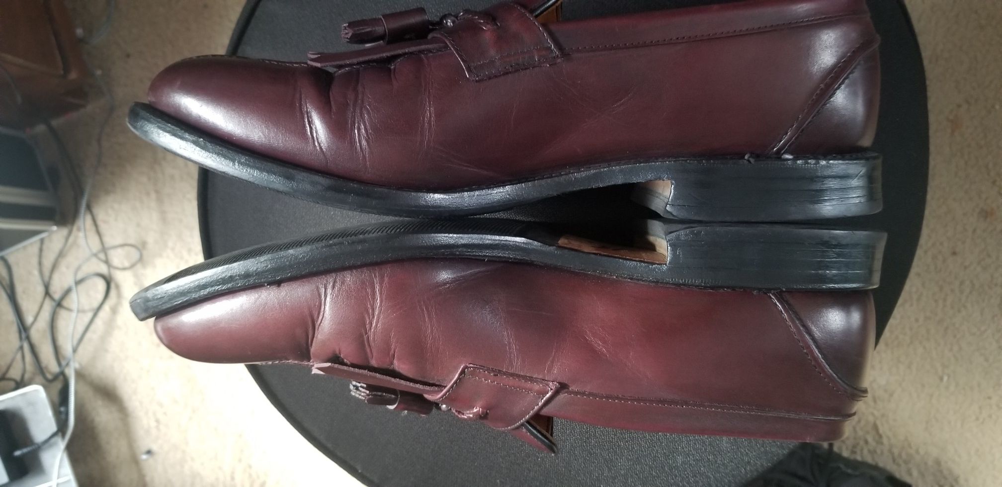 Allen Edmonds Cannondale Men Merlot Split Toe Tassel Kiltie Loafers 10D