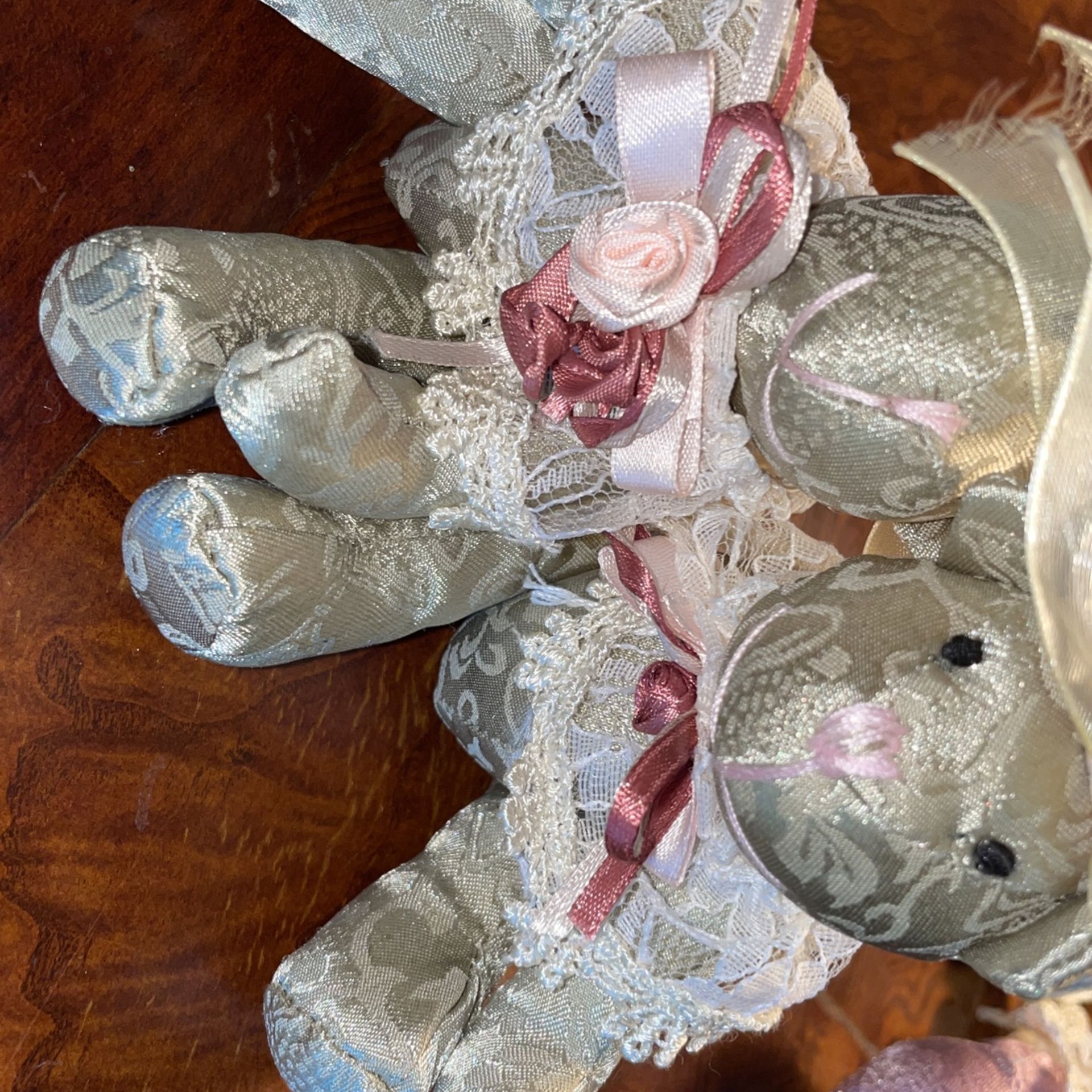 TAFFETA 6” XMAS MINITURE BEAR ORNIMENTS