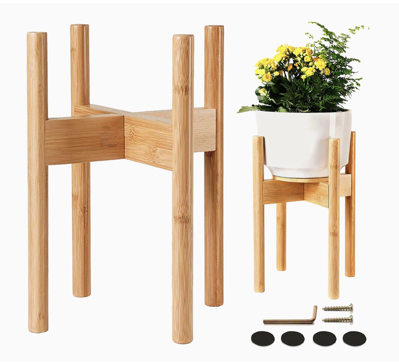 Bamboo Wood Plant Stand Indoor 