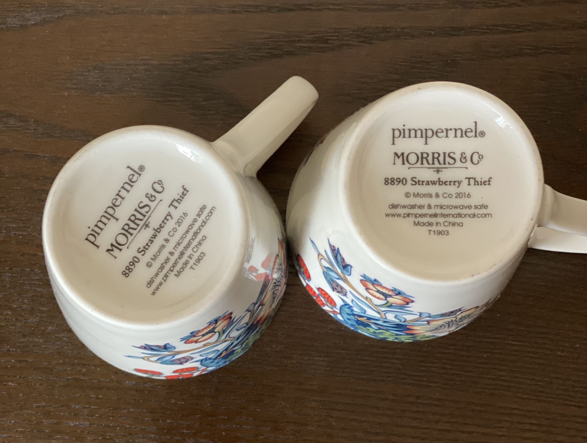 Two Morris and Co tea cups