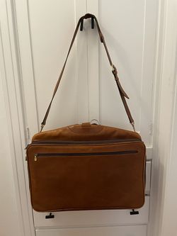 BALLY Garment Bag Suiter Travel Bifold Pebbled Leather Brown w Hangtag VTG RARE Thumbnail