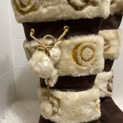 Rocawear Elle Faux fur wedge boots size 9 Thumbnail