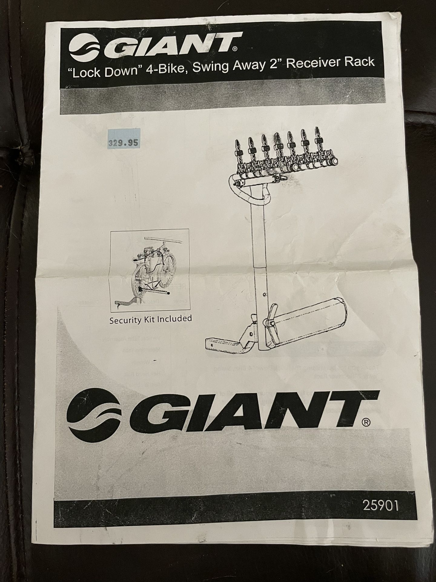 Giant Bike Rack, “Lock Down” 4-Bike Swing Away 2” Receiver Rack