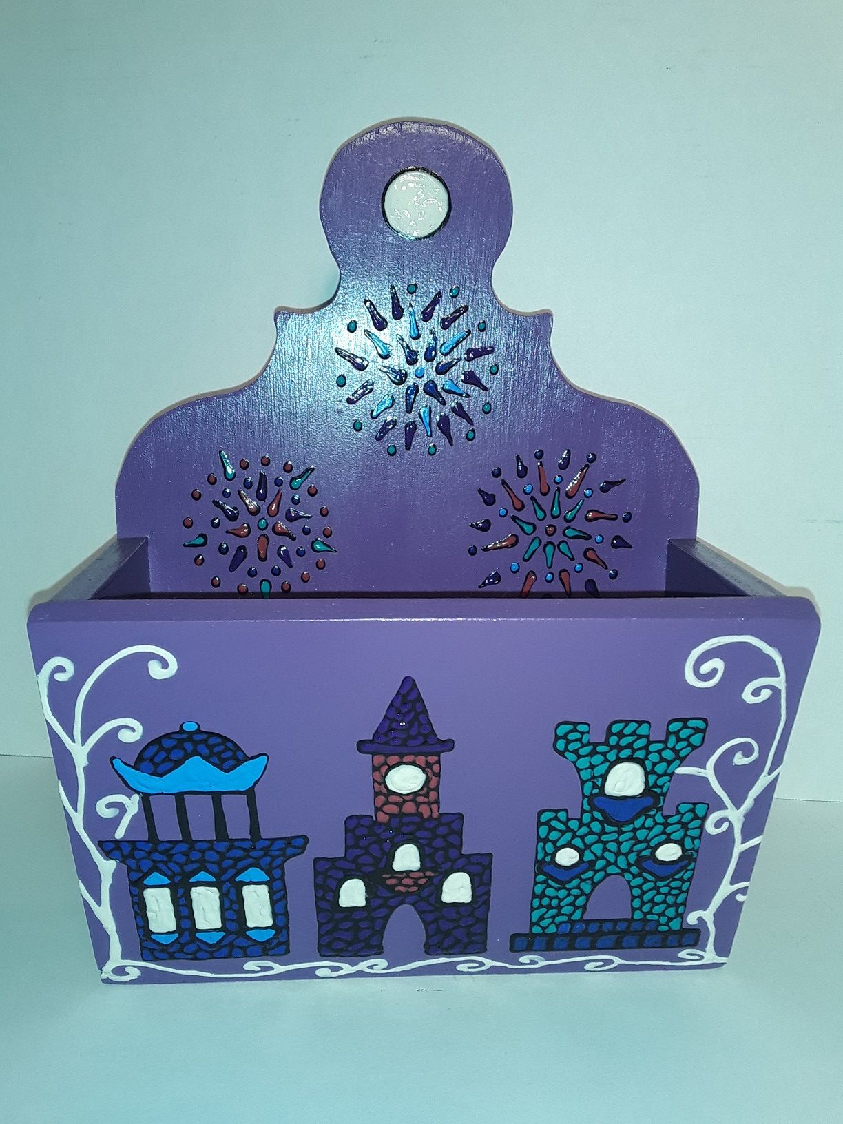 Hand painted desk/wall organizer