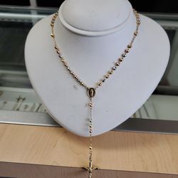 14k Gold Rosario Necklace 12.8 Grams 20long If You Are Interested Ask For Maribel Thank You 😊  Thumbnail