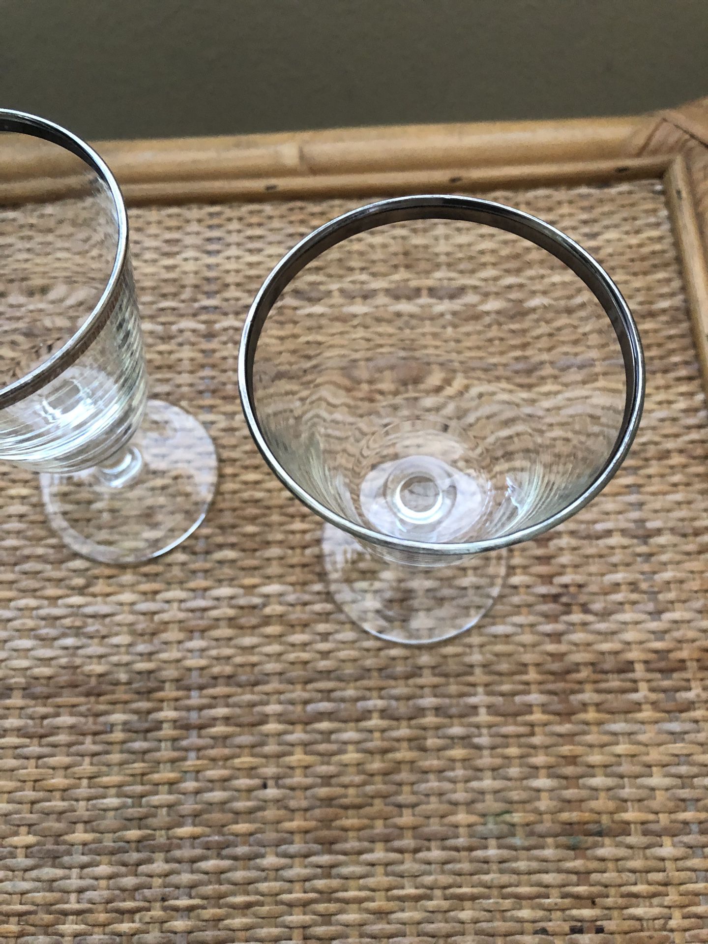 Silver Rimmed Glassware Made in France