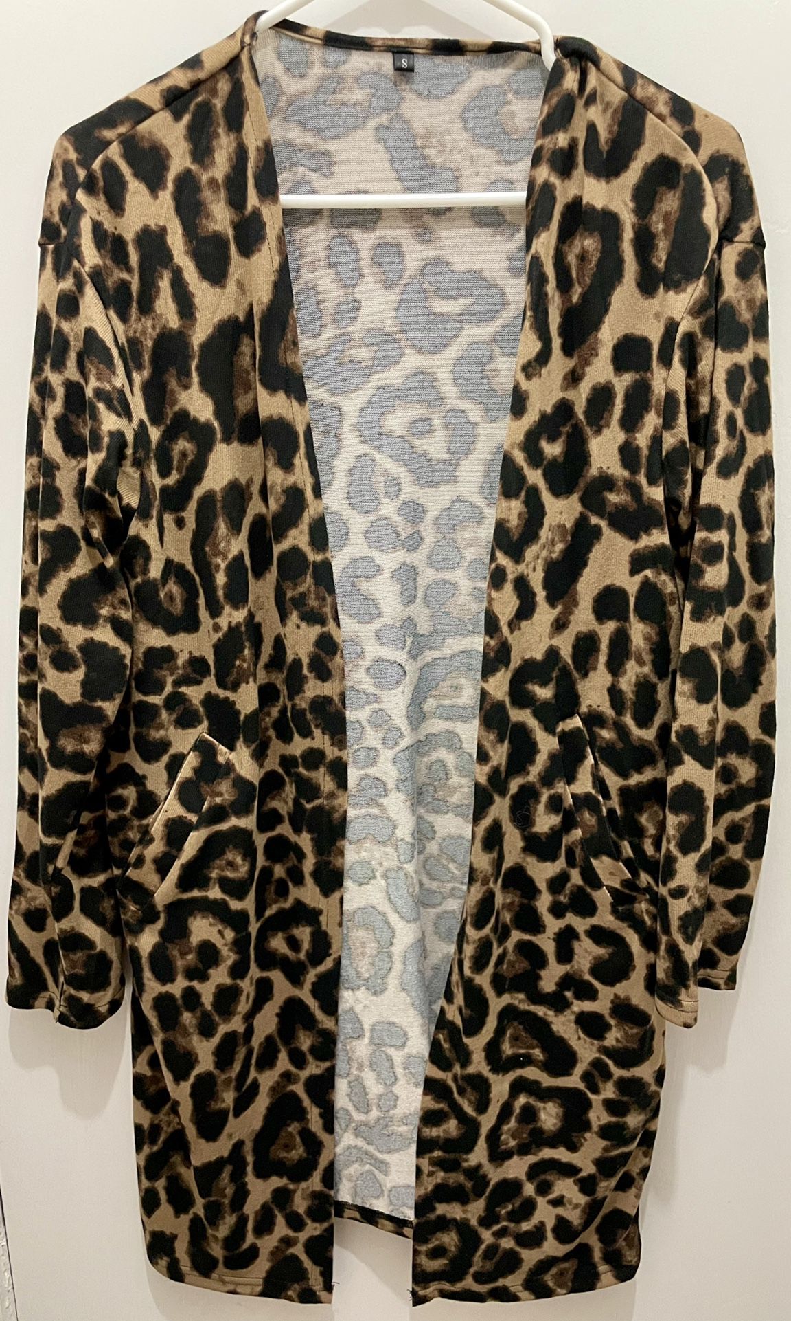 Leopard Print Cardigan, Size Small