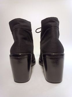 Black Denim Block Heel Lace Up Boots VEGABOND Sz 8 Thumbnail