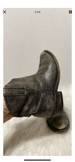 Women's Aldo Short Cowboy Boots, Brown Destress Size 7 Thumbnail
