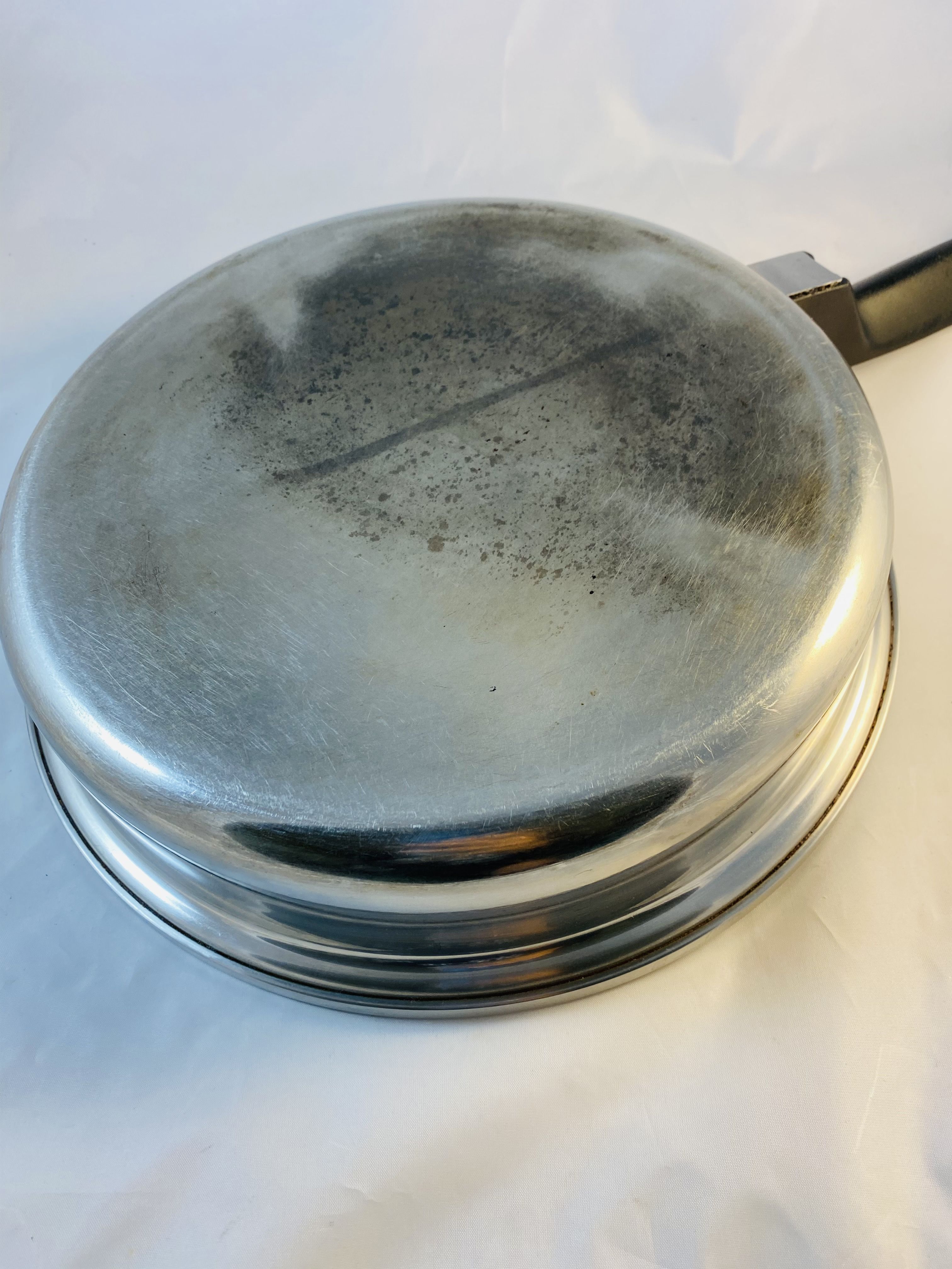 Vintage Duncan Hines 3-Ply 18-8 Stainless Steel 10" Skillet Fry Pan with Lid