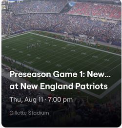 Patriots Preseason Tickets! This Thursday! Super Cheap! Thumbnail
