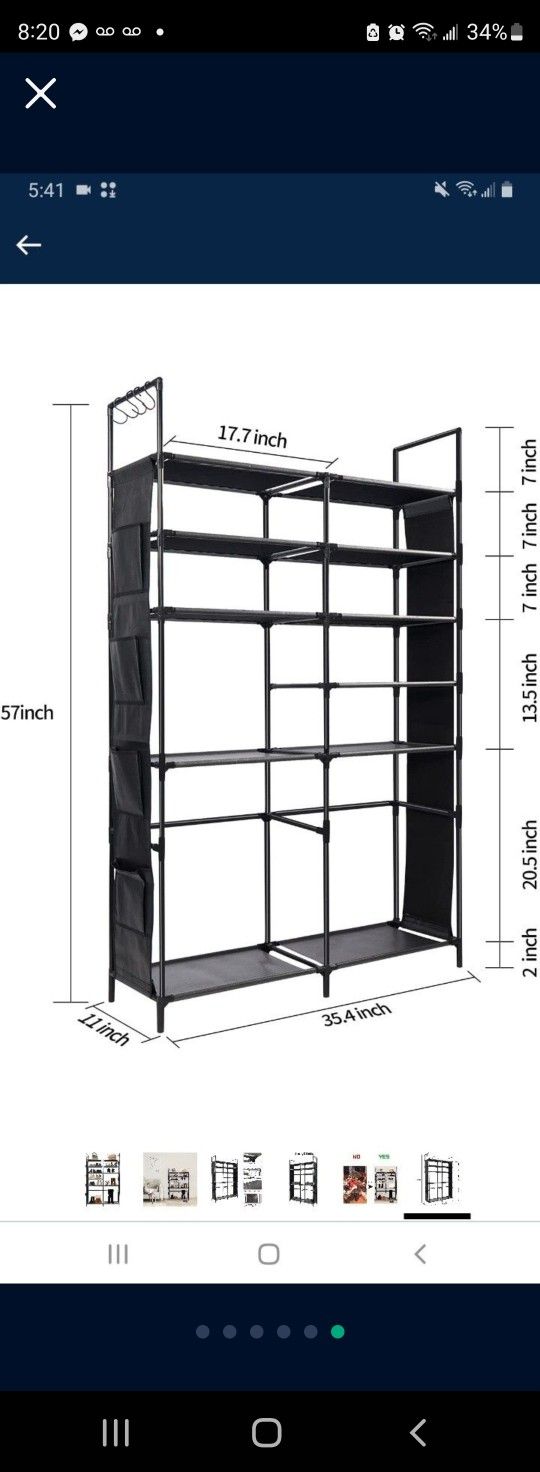 Shoe Rack Storage Organizer 11 Tiers Tall Boot Shelf Non-Woven Fabric Shoes Holder Racks Shelves for Closet Entryway Bedroom 24 28 Pairs Black