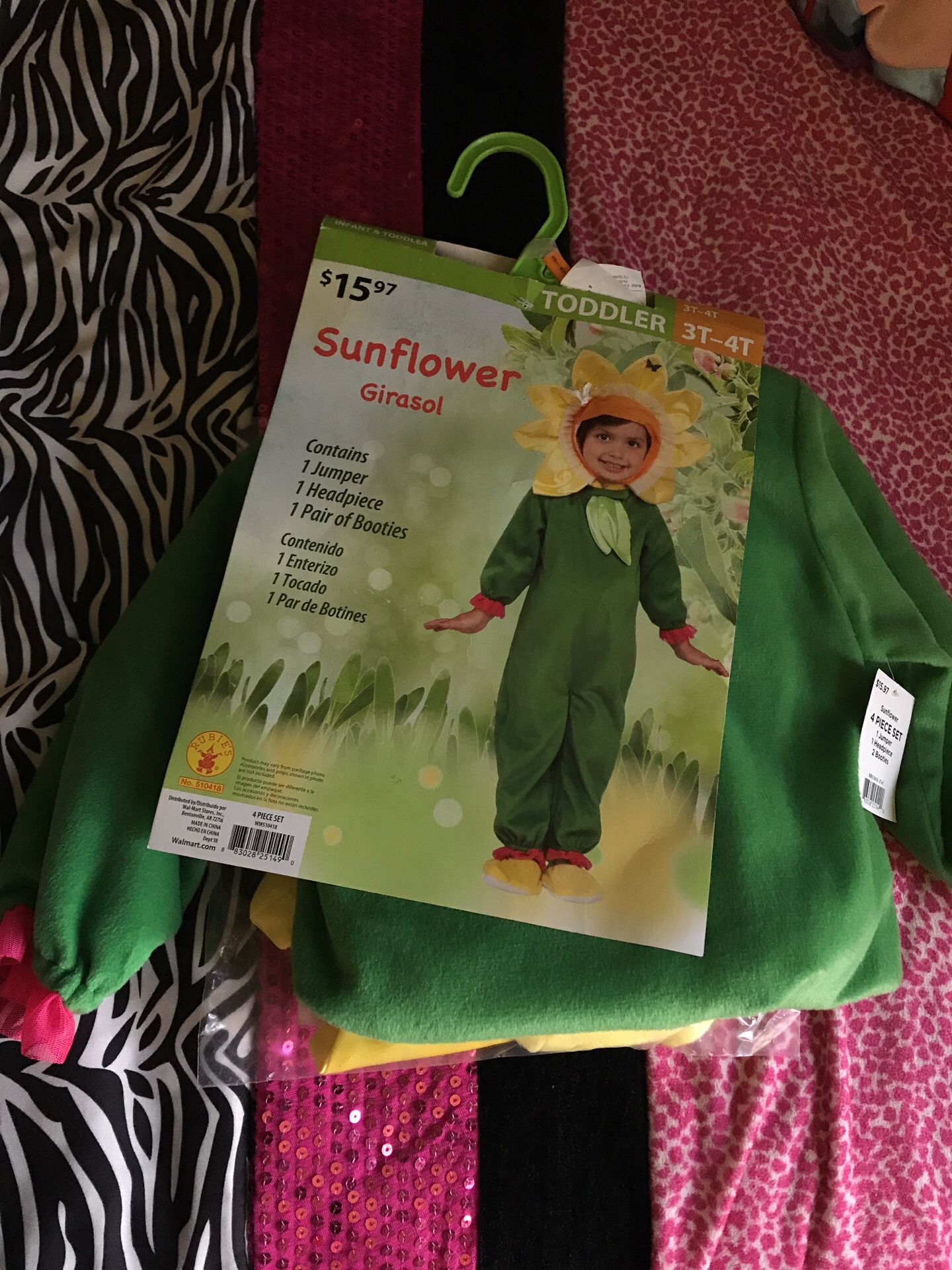 Sunflower halloween costume 3/4t new