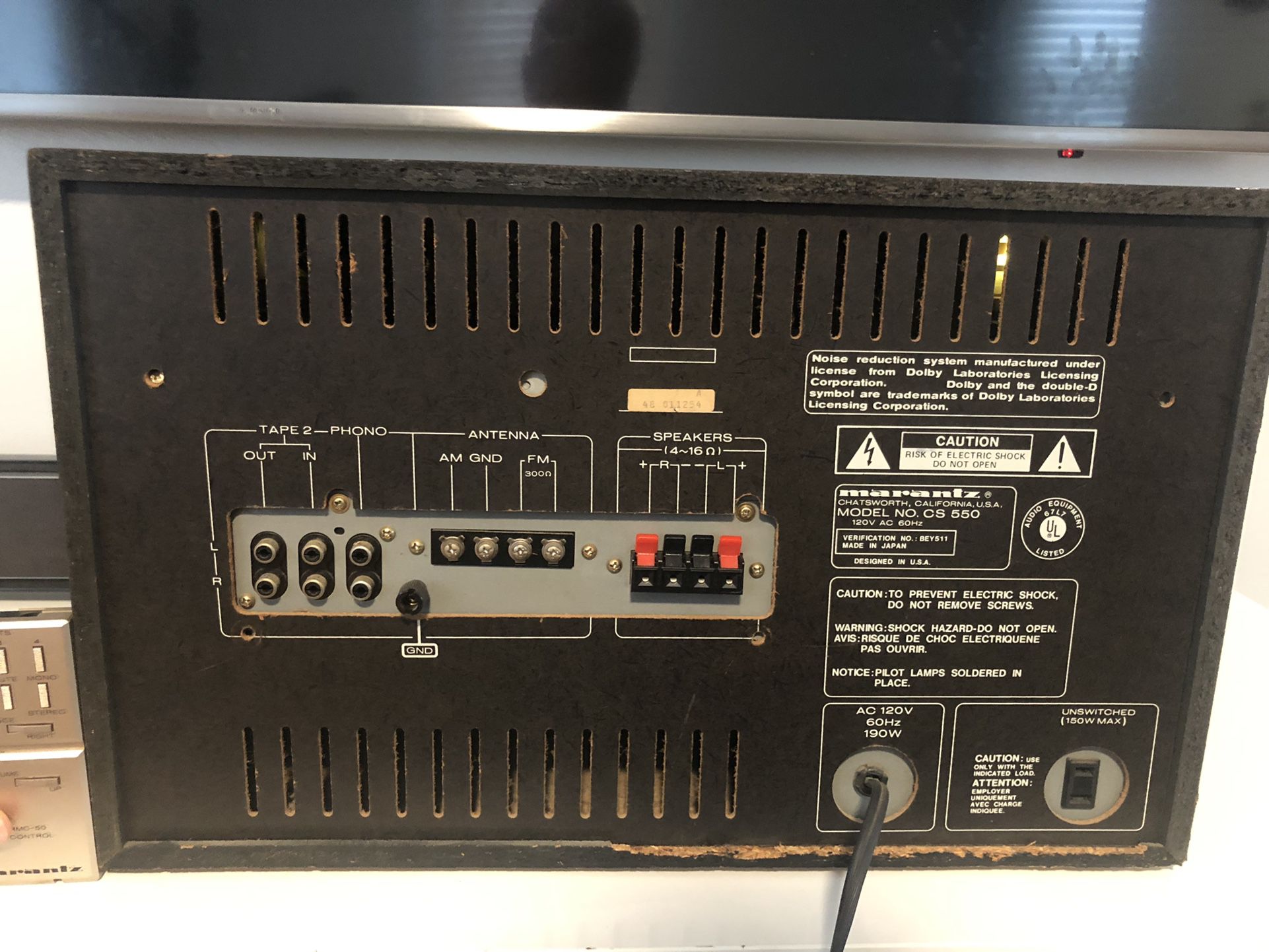 Rare Marantz Model CS 550 Audio System 