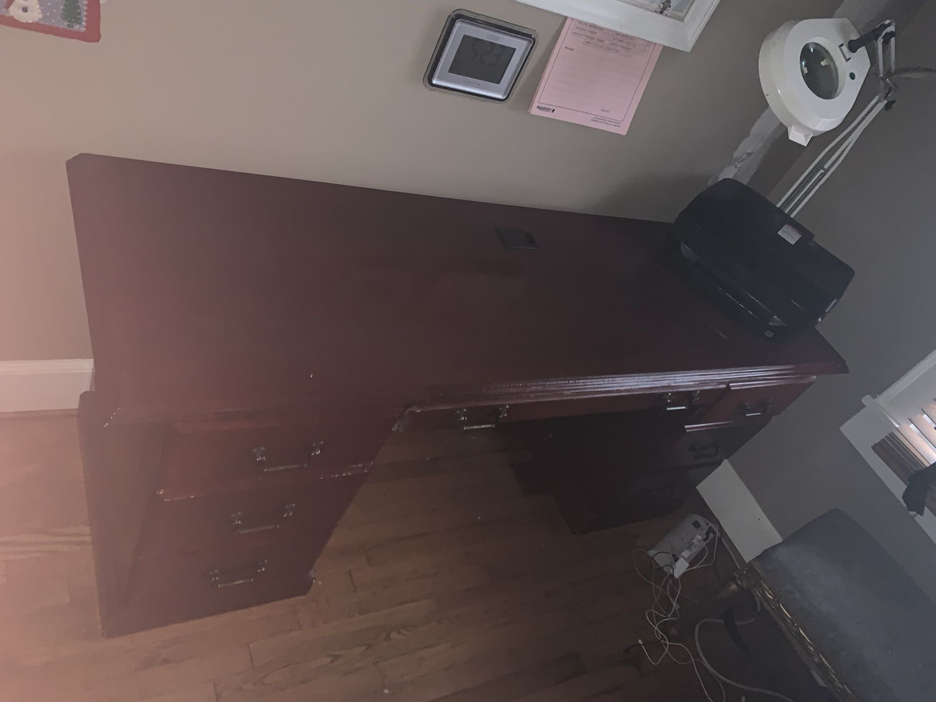 72 X 36 Inch Mahogany Computer Desk With Big And Tall Adjustable Office Chair Black With 72 X 36 Inch Mahogany Double Pedestal Executive Computer Desk