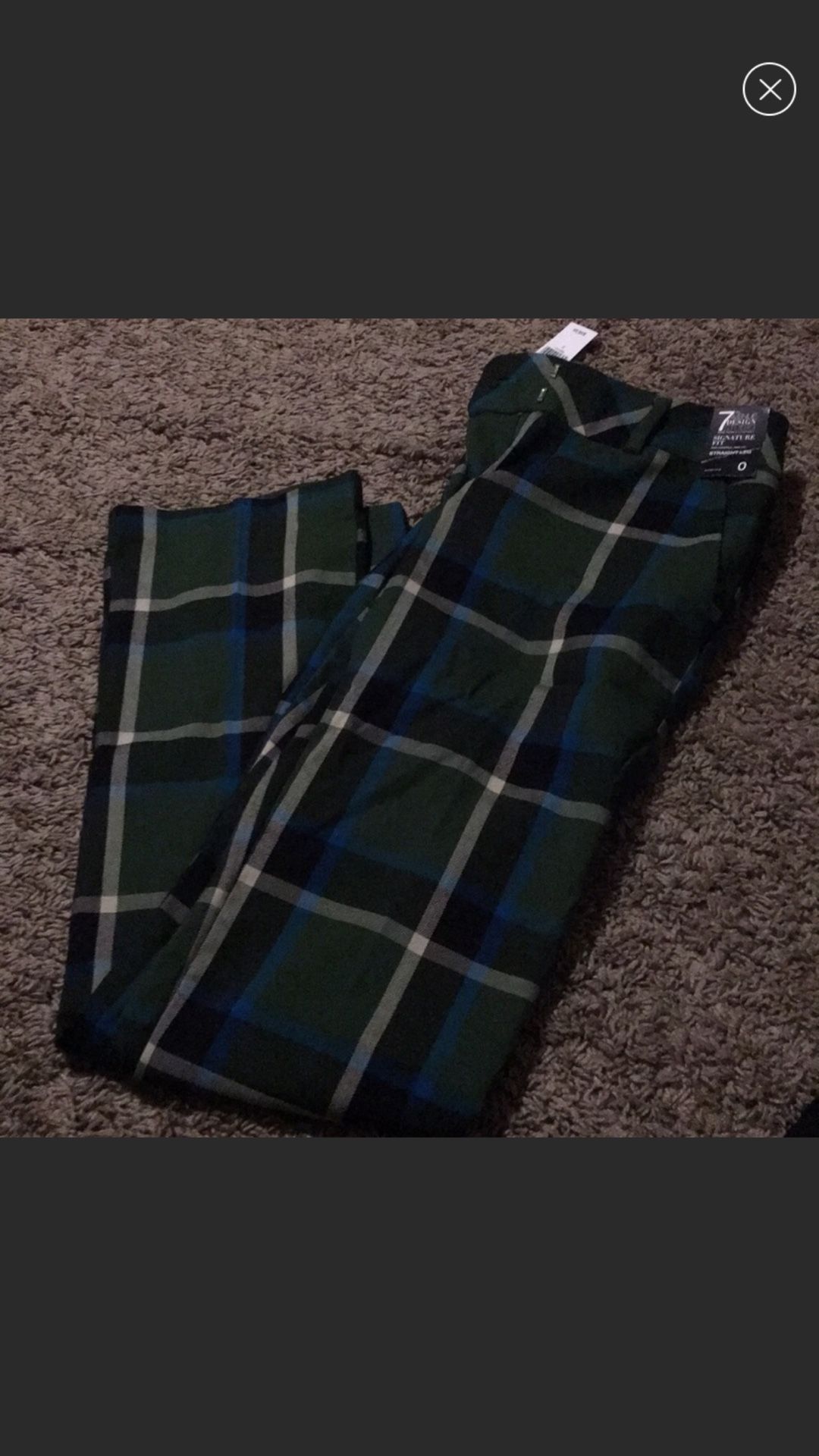 Blue And Green Plaid Dress Pants