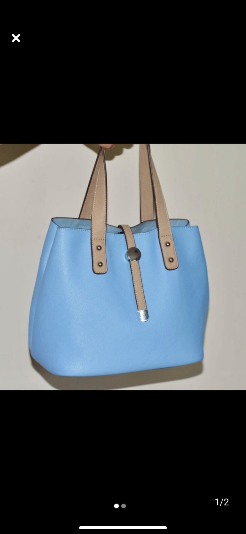 Faux leather blue purse