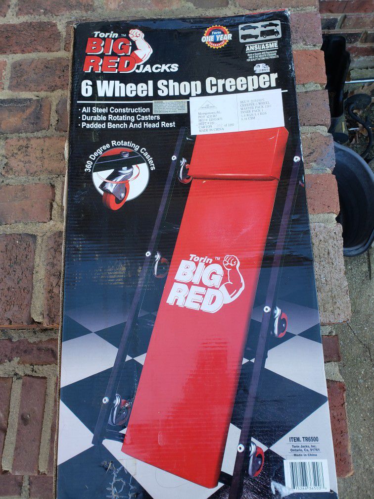 Brand New Big Red TR 6500  Torin Rolling Creeper