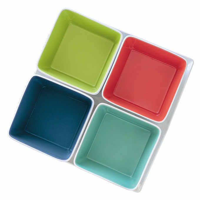 Overandback 5-piece "Summertime" Platter and Bowl Set