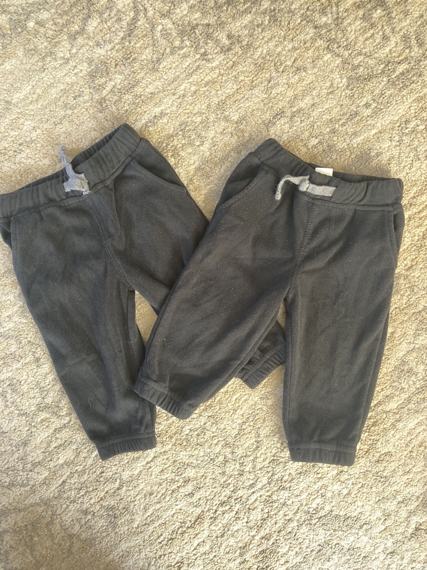 Boys Black Fleece Pants 9 Months