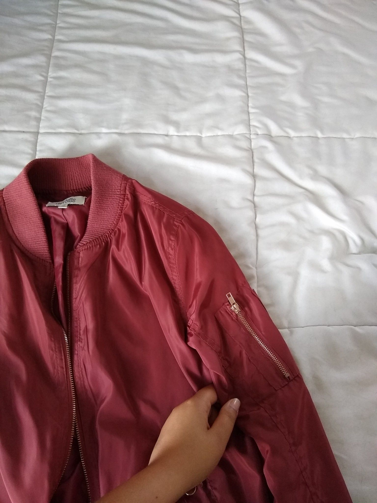 Rose pink bomber jacket !!