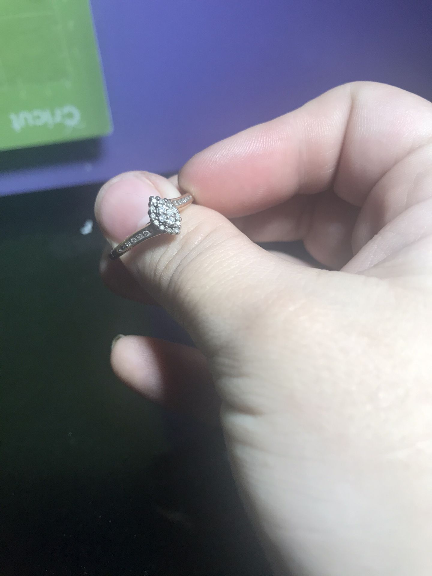 Wedding band and engagement ring