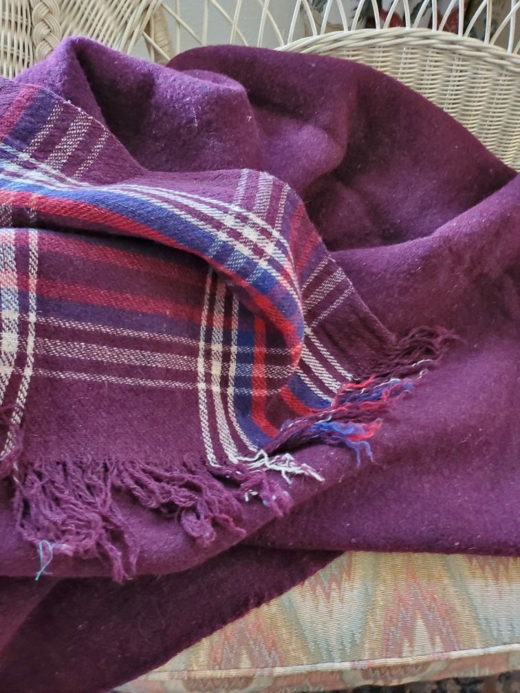 Vintage wool stadium blanket or throw