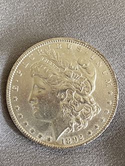 1892 p Morgan Silver Dollar. CLEANED. Better Date Higher Grade.  Thumbnail