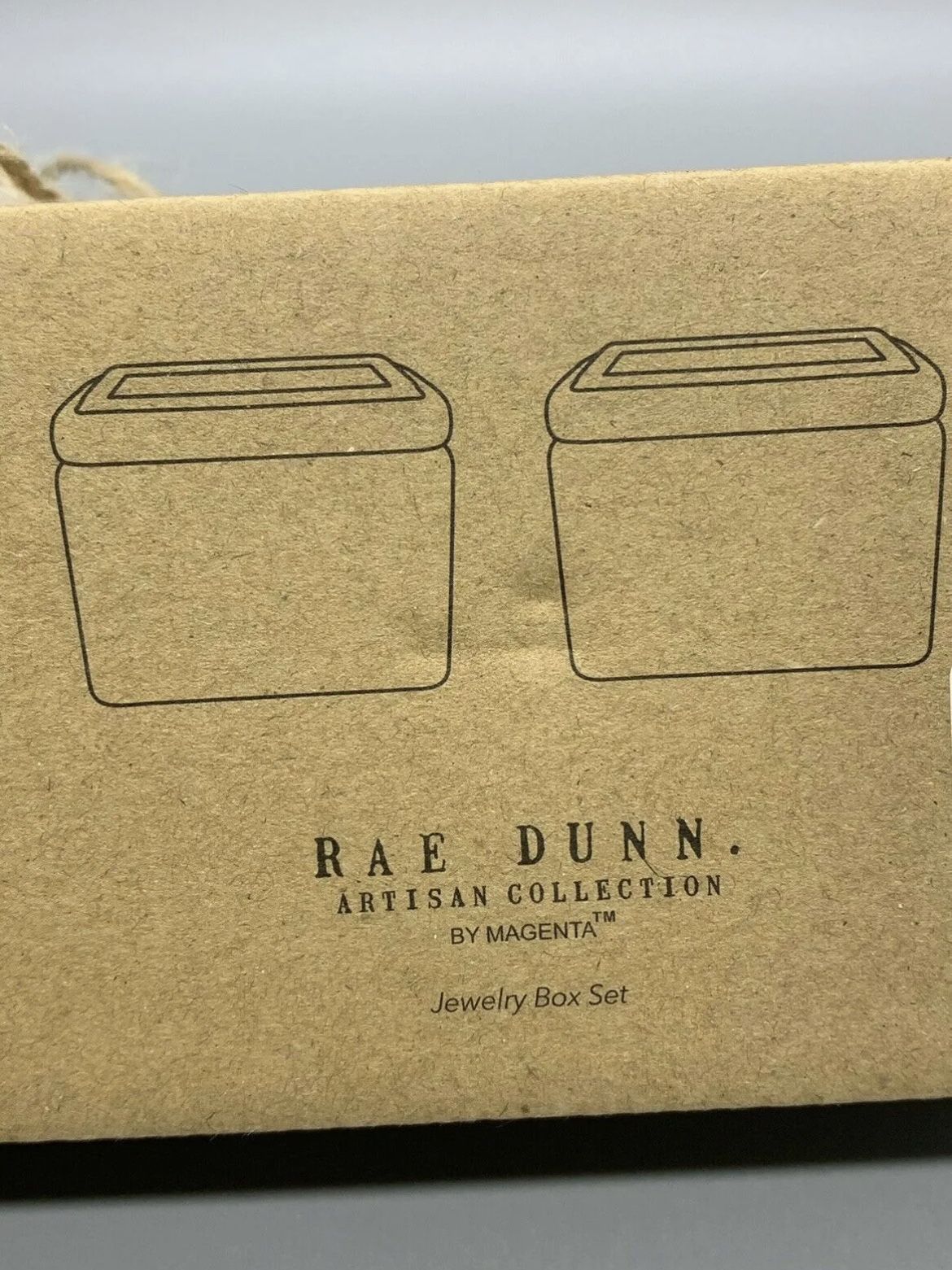 Rae Dunn Jewelry Box Set Of 2 Wedding Ring Boxes Stash Trinket Organizers #1623